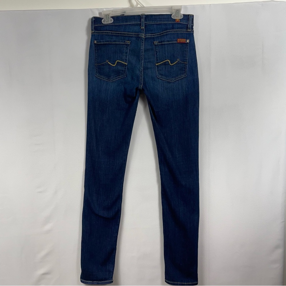 7FAM Jeans 7 Roxanne Blue Denim 29 Casual Norm Skinny Americana Basic Western - Picture 9 of 16